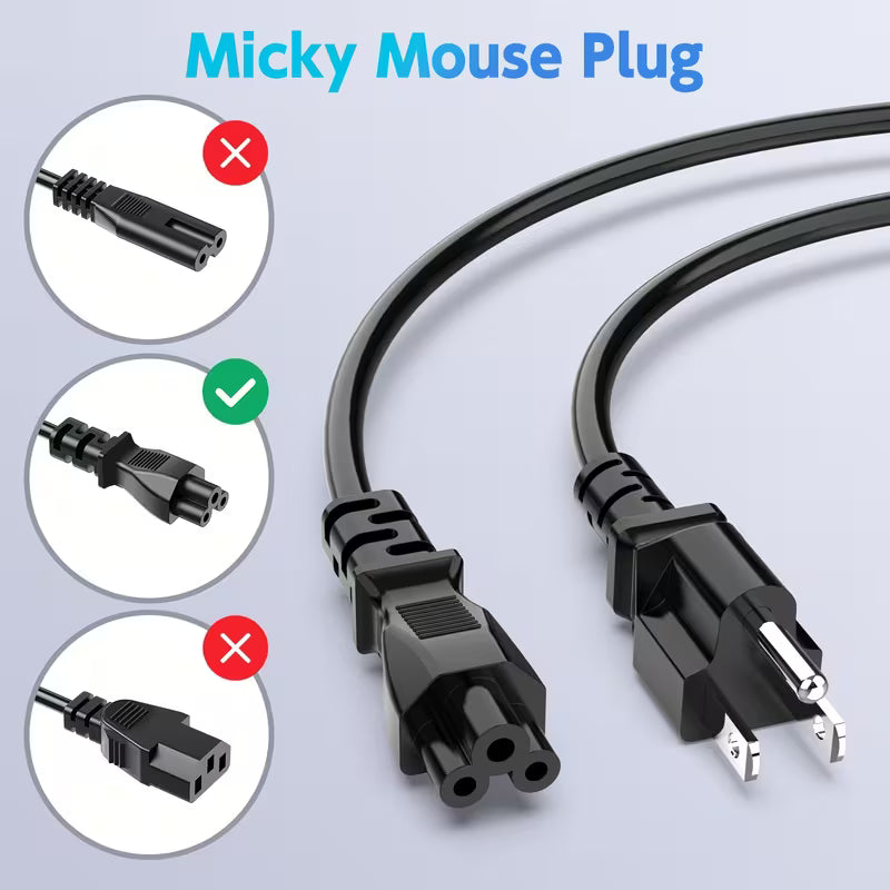 Cable de alimentación AC de 3 metros con enchufe de 3 pines