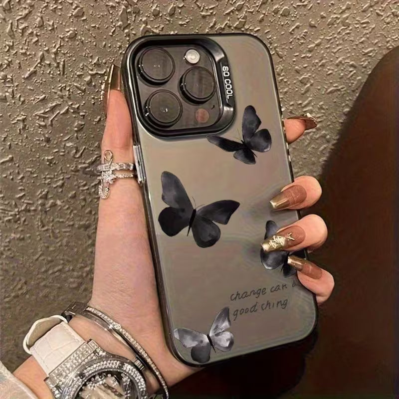 Funda para Iphone 17 Pro Mariposas Negra