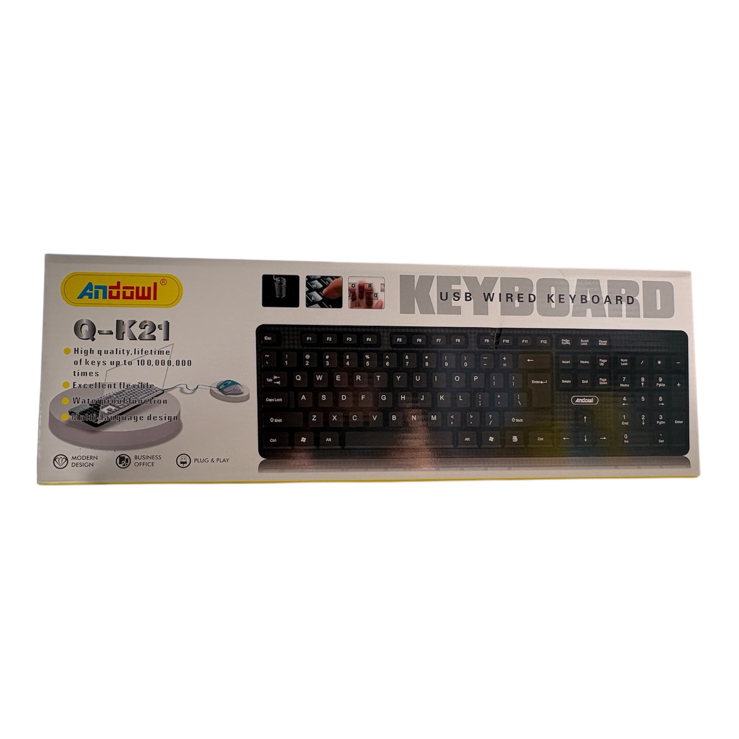 Teclado con cable USB para uso en la Oficina y el hogar para mayor productividad