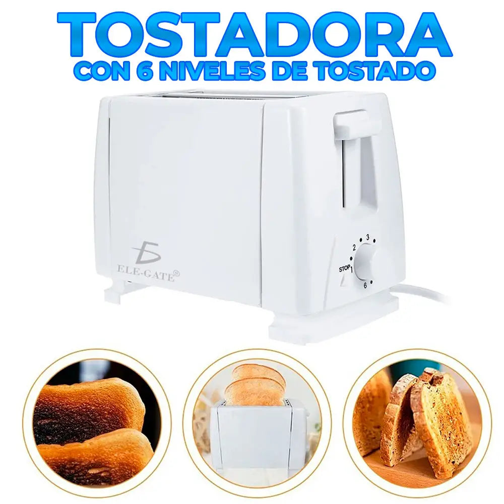Tostadora Eléctrica De Pan 2 Rebanadas 6 Niveles