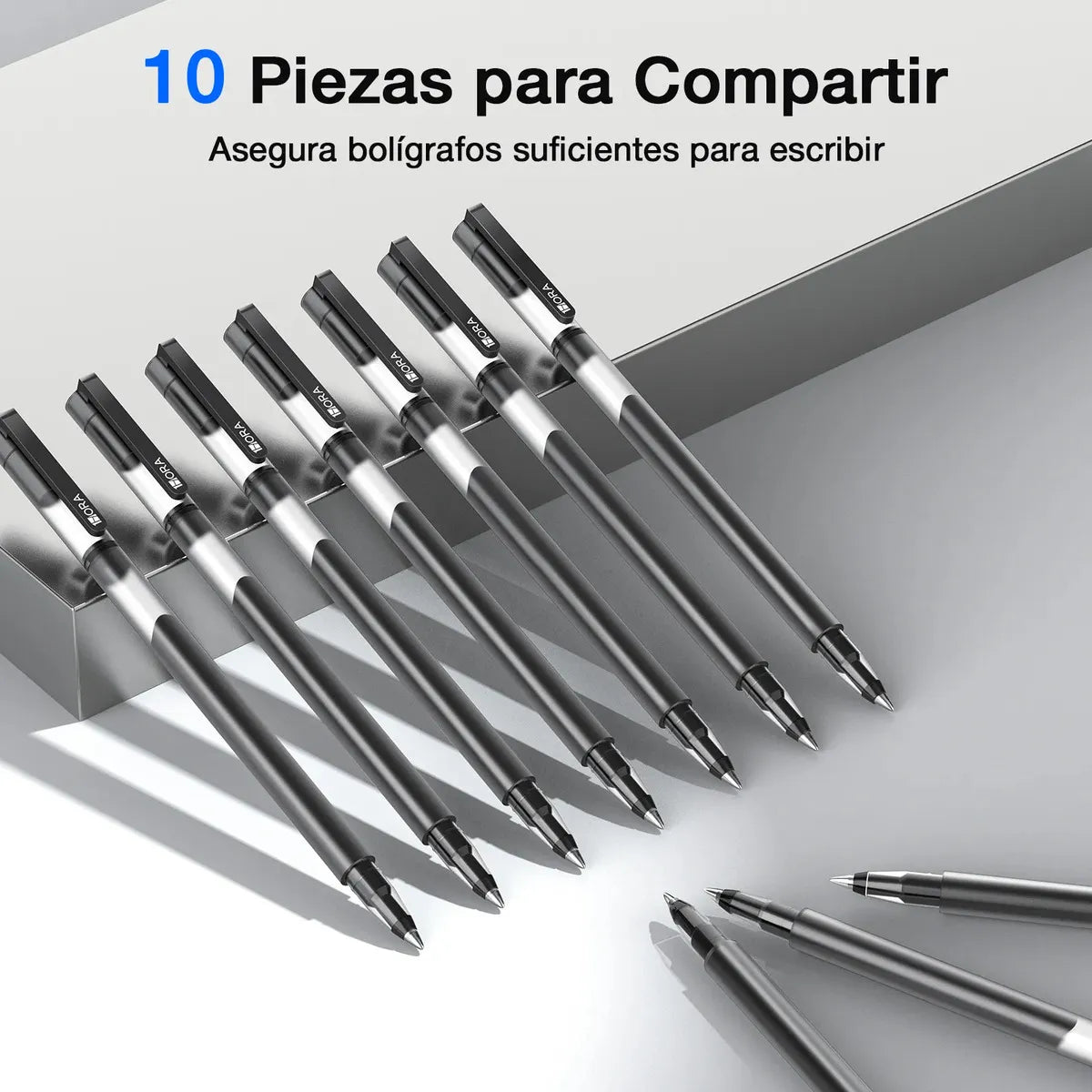 Bolígrafo negro neutro 10 piezas