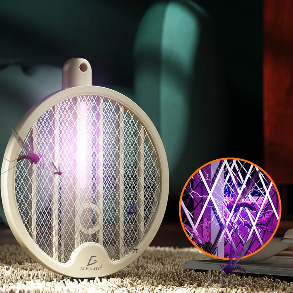 Mata Moscas Eléctrico Recargable con Luz UV 2 EN 1