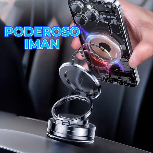 Soporte Magnético para Celular con Succión al Vacío y Rotación 360°