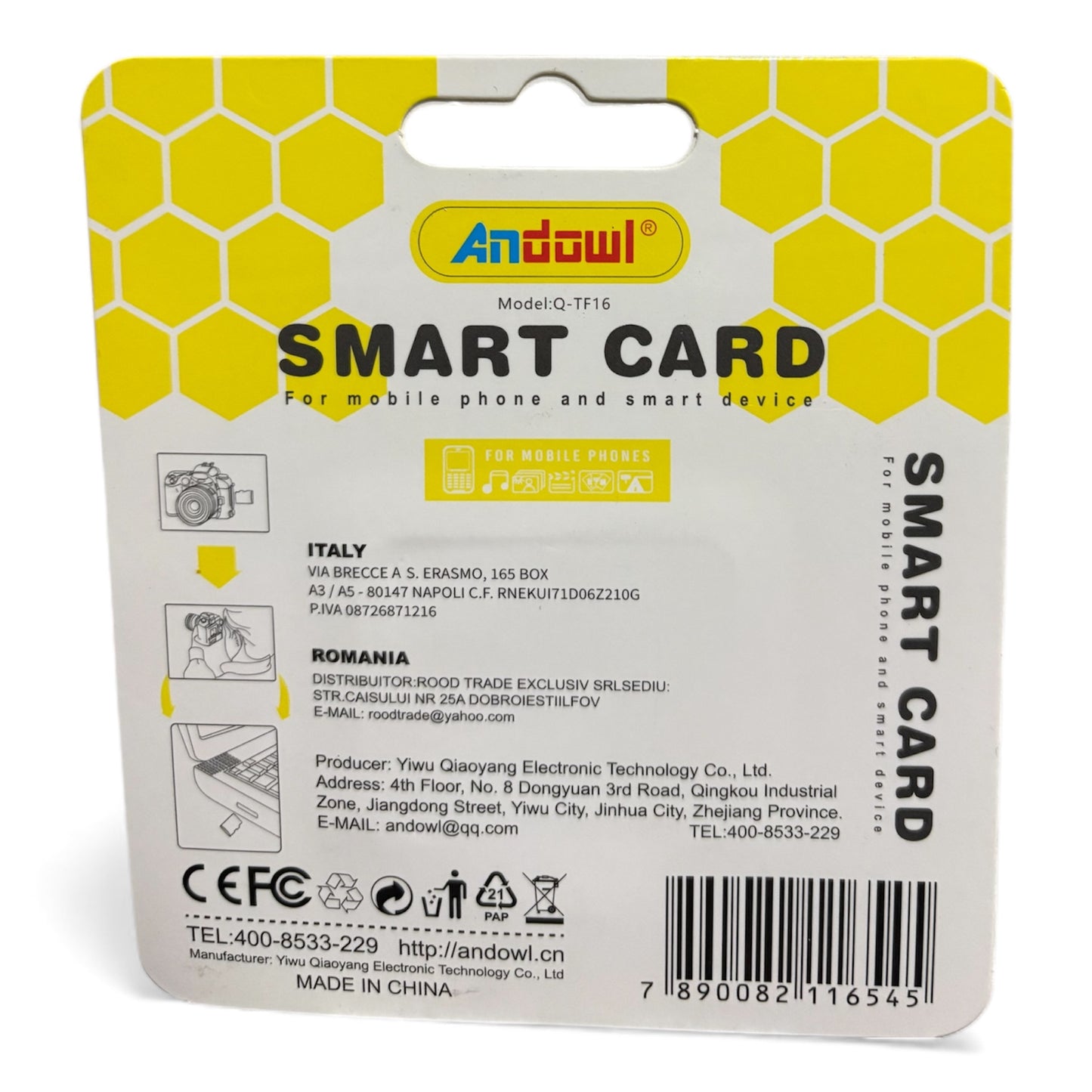 Tarjeta inteligente MicroSDHC de 16GB Clase 10 con adaptador Tarjeta de memoria micro para dispositivos móviles
