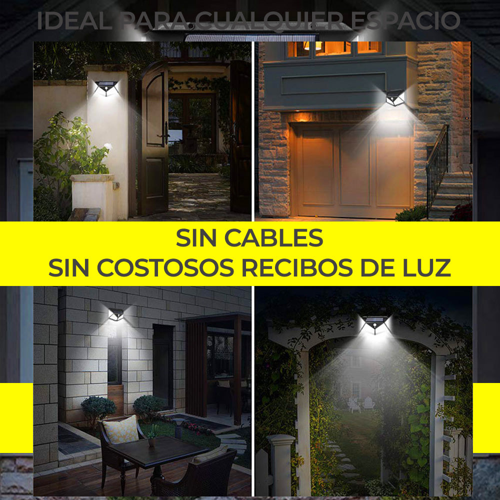 Lámpara solar con 100 LED y sensor de movimiento para exteriores
