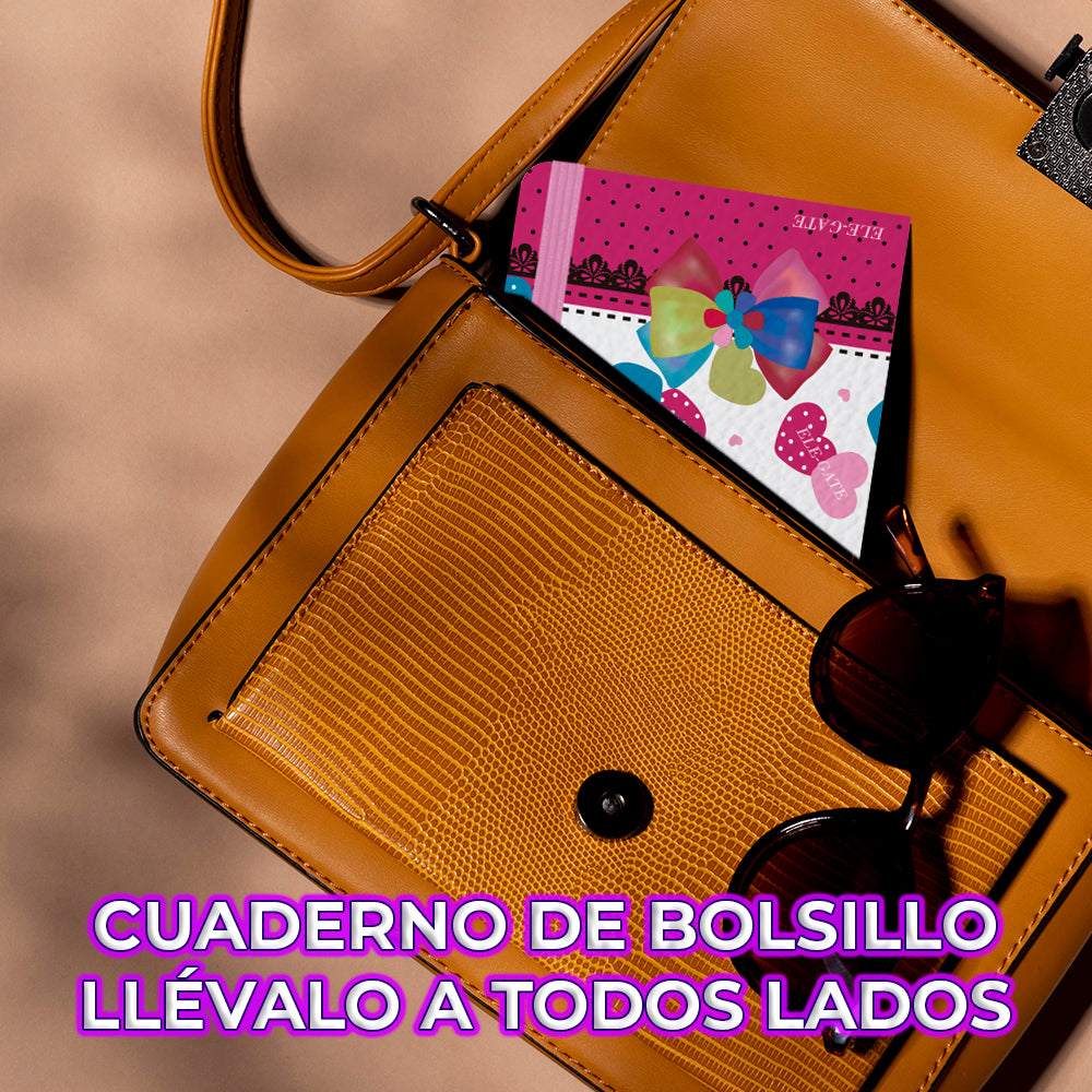 Cuaderno con corazones estilo coquete con 75 hojas de rayas