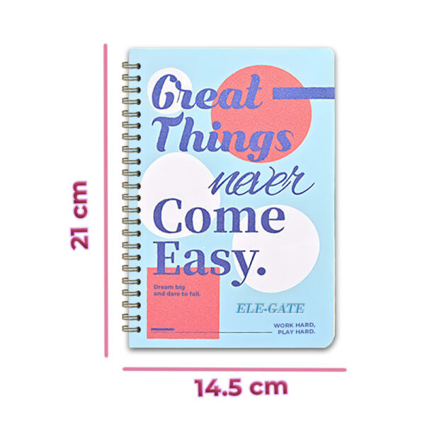 Cuaderno rayado con espiral y portada de brillos coquete