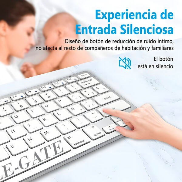 Mini teclado inalámbrico para teclado Bluetooth 4,0 compatible con Mac Windows Android