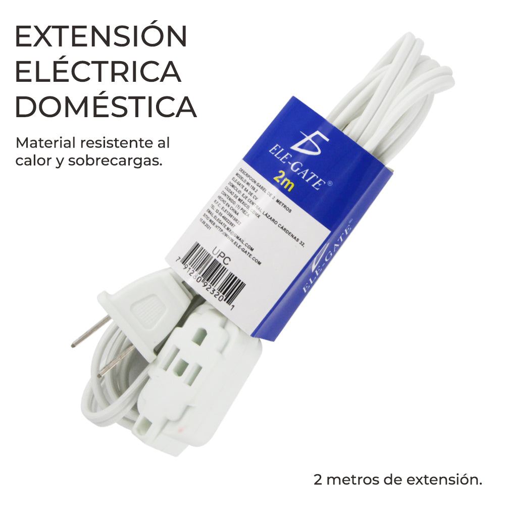 Extensión Eléctrica Para Interiores 2M 3 Toma Corrientes