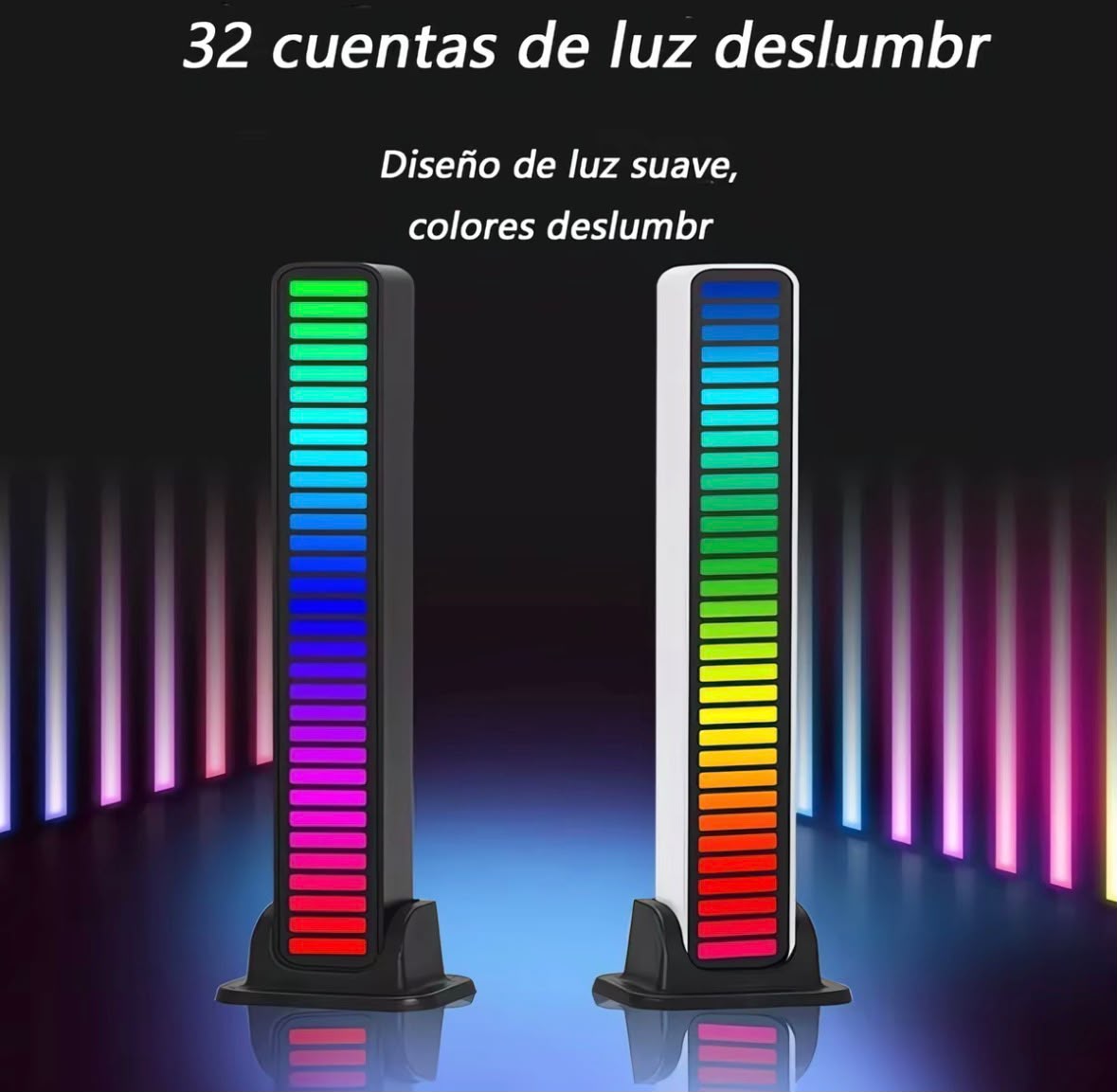 Barra Ritmica LED RGB Luces Ambiental Reactiva al Sonido Playbox LED89