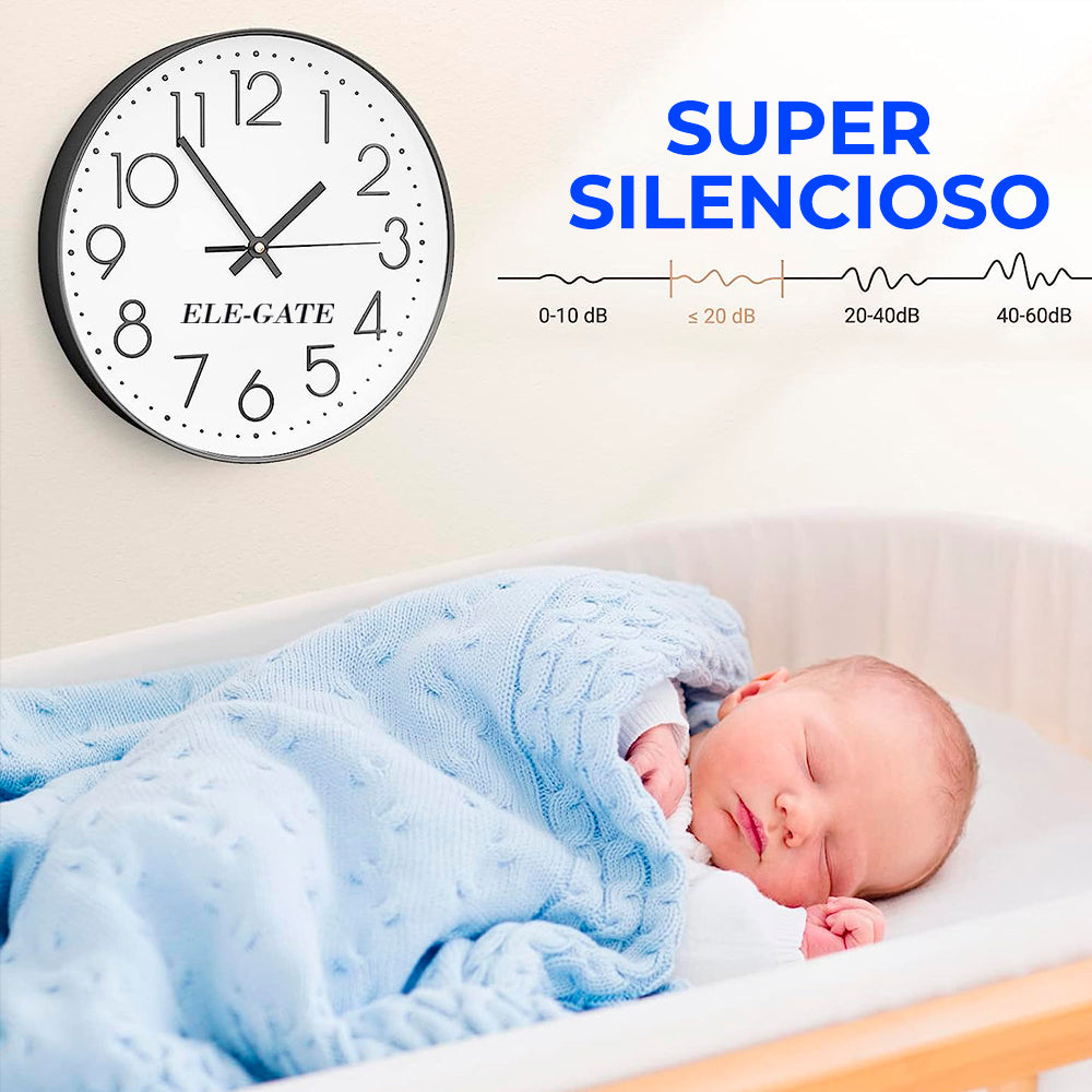 Reloj de pared de cuarzo silencioso