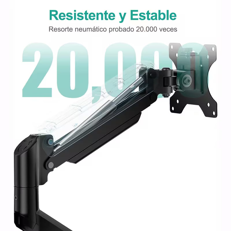 Brazo de monitor articulado compatible carga máxima de 12 kg/26,4 lb, compatible con pantallas planas/curvas de 17 a 32 pulgadas