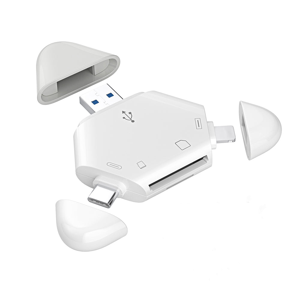 Lector de Tarjetas SD Triangular 3 en 1 – USB / USB-C / Lightning