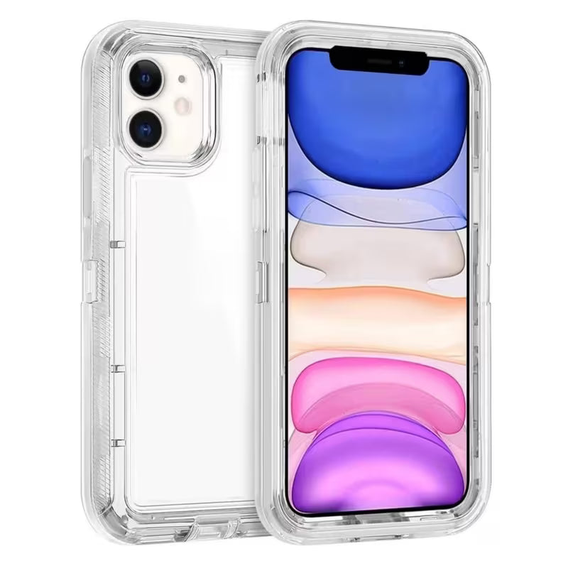 Funda transparente de alto impacto 360 para iPhone 15 Pro Max resistente al uso rudo