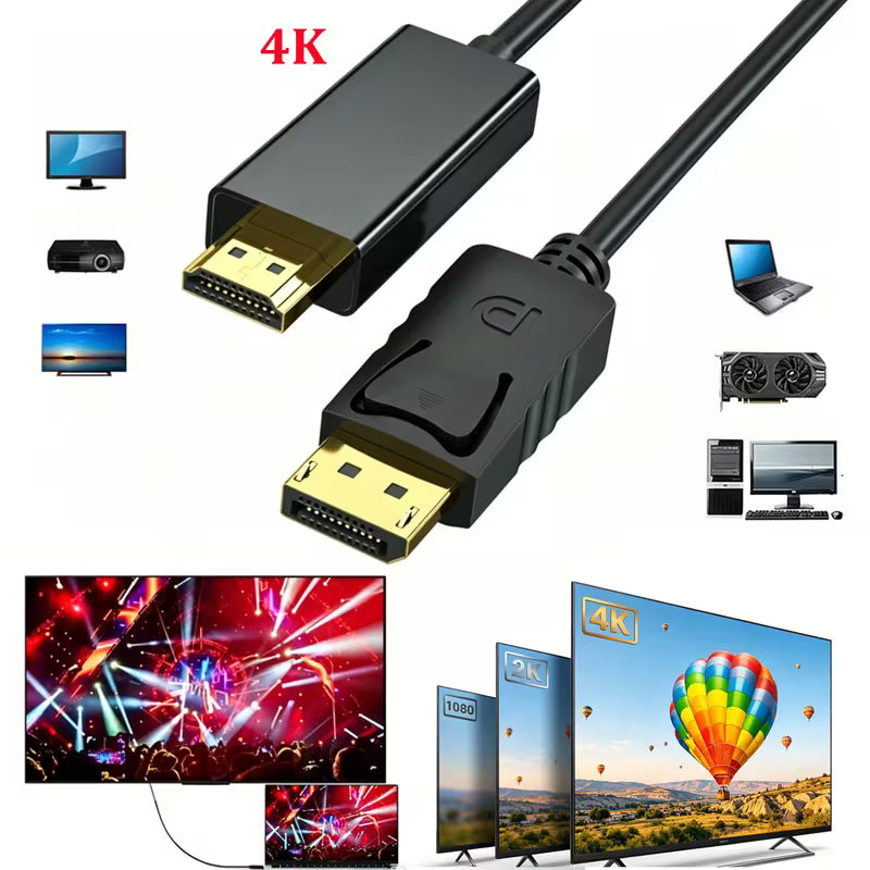 Displayport a Cable  Convertidor HDMI (no soporta hdmi a dp)
