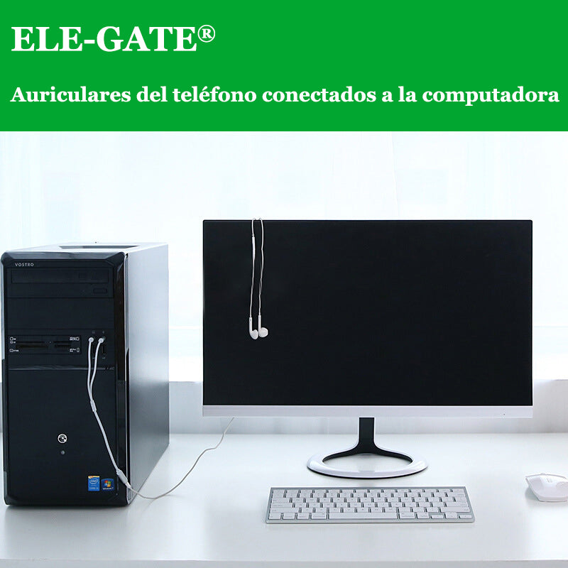 Adaptador Auxilar 3.5 Headset Diadema Celular Audifono Pc