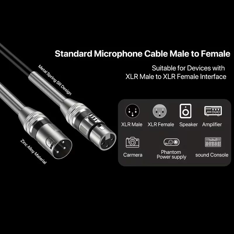 Cable de Micrófono XRL de 8M Macho a Hembra
