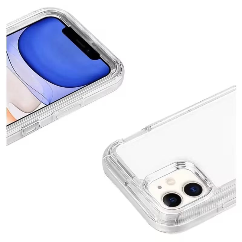 Funda transparente de alto impacto 360 para iPhone 15 Pro Max resistente al uso rudo