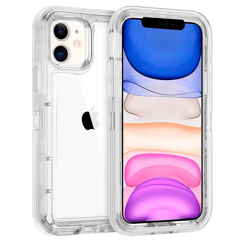 Funda transparente de alto impacto 360 para iPhone 15 Pro Max resistente al uso rudo