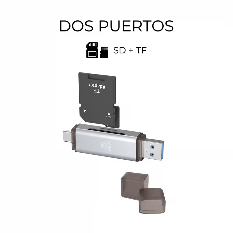 Lector de tarjetas SD/Micro SD, USB, C