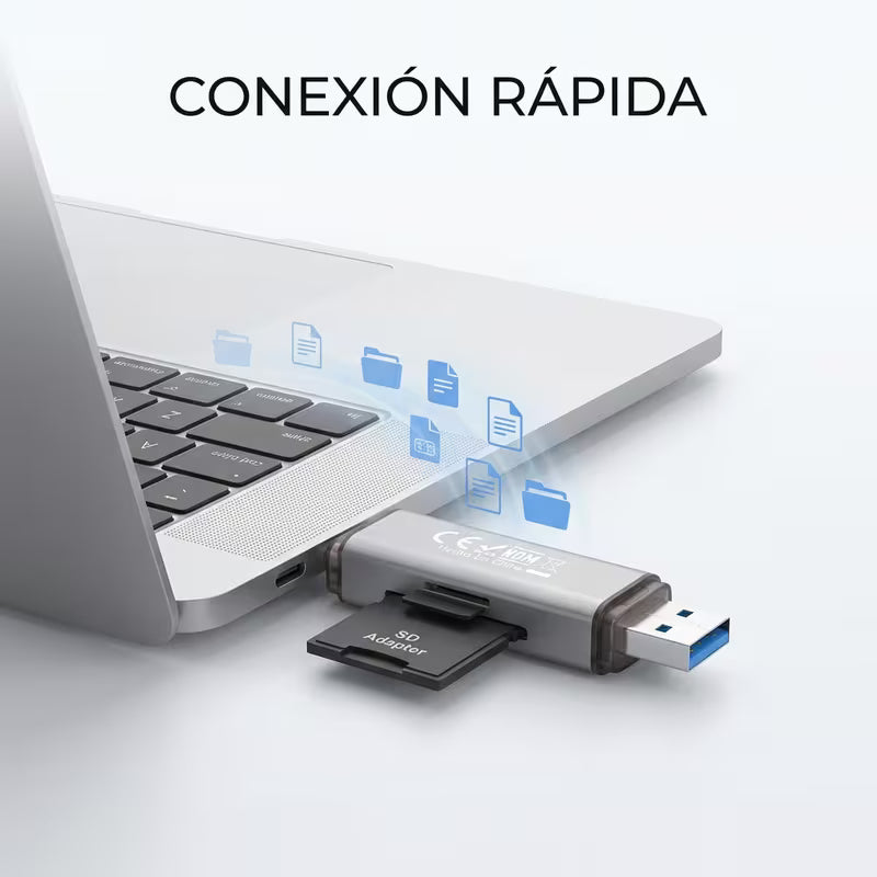 Lector de tarjetas SD/Micro SD, USB, C