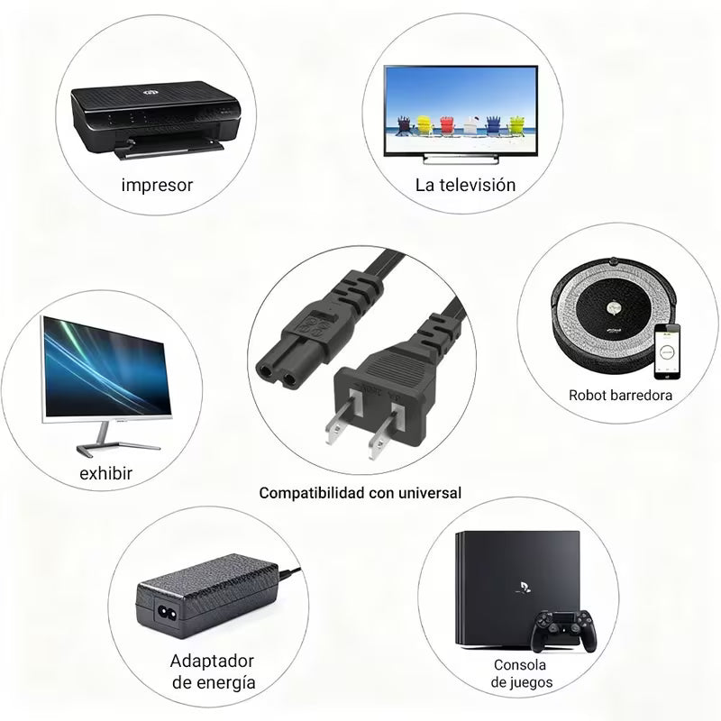 Cable Enchufe 1.5m para lampara, laptop, tv, cargador