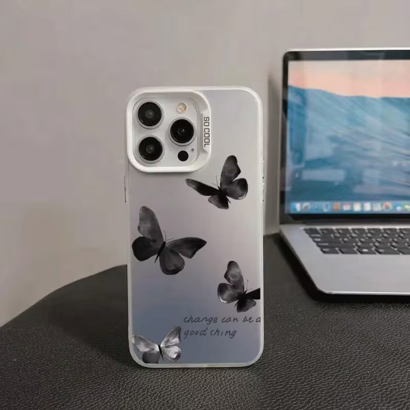 Funda para Iphone 17 Mariposas Plateada