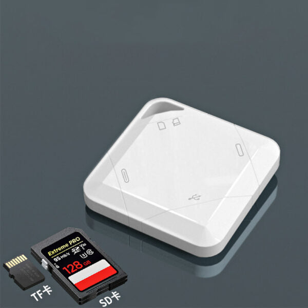 Lector de Tarjetas SD y Micro SD 4 en 1 Cuadrado – USB / USB-C / Lightning