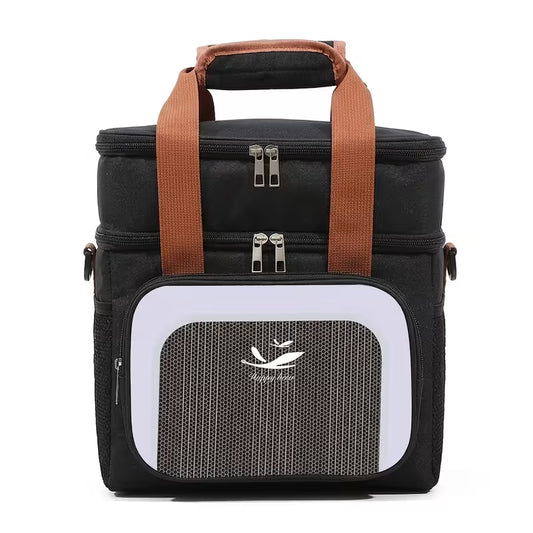 Lonchera Térmica Grande Doble Capa con Correa Ajustable, Bolsa Aislante Impermeable para Comida