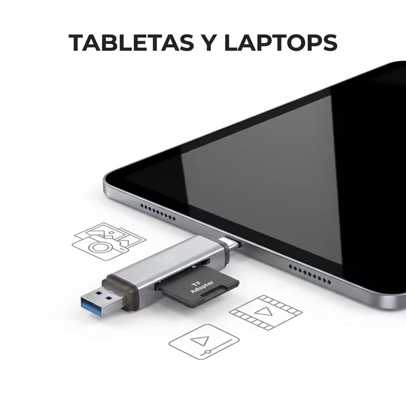 Lector de tarjetas SD/Micro SD, USB, C