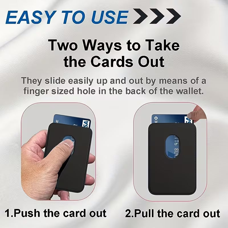 Portatarjetas magnético para iPhone de piel sintética Negro
