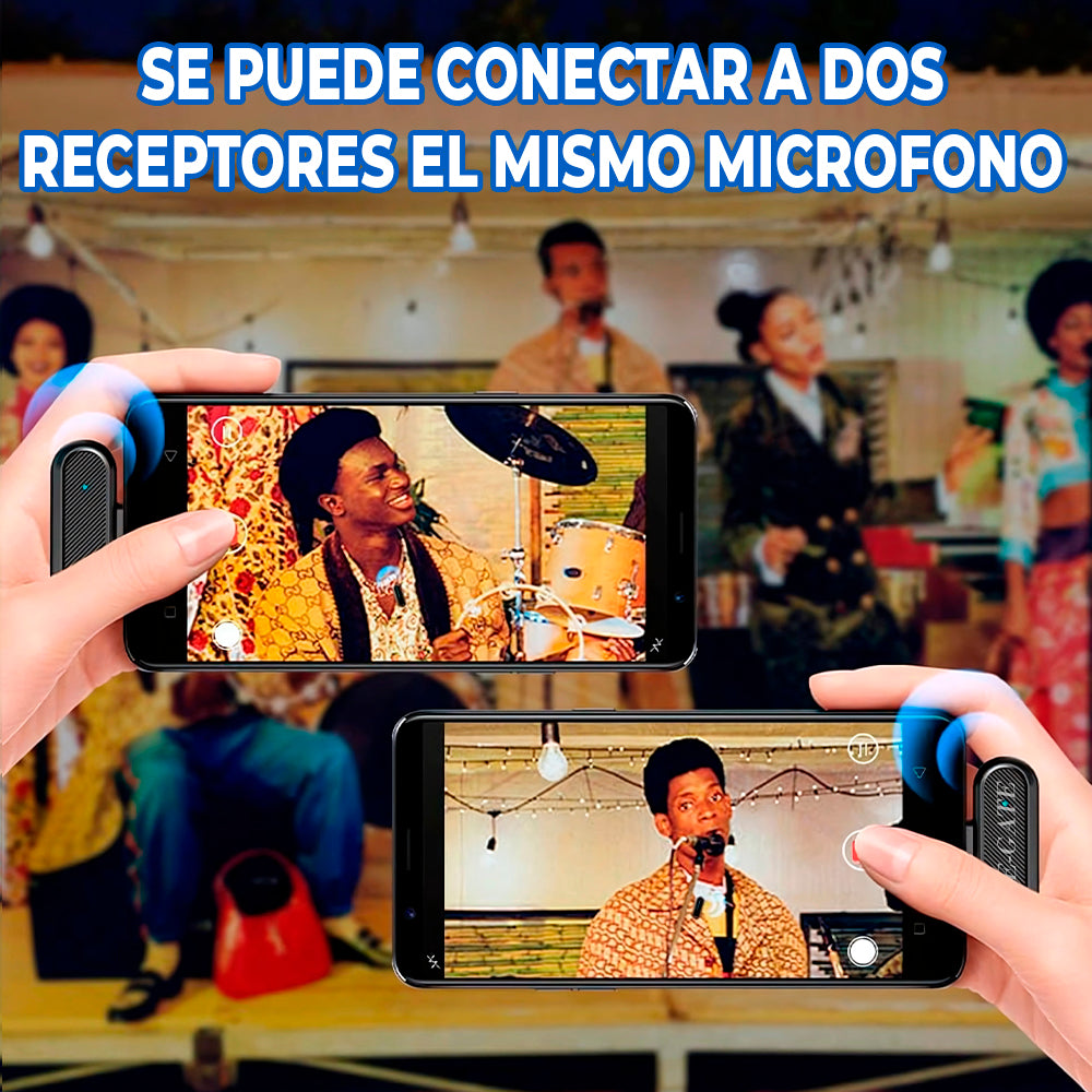 Juego de Micrófonos Lavalier Inalámbricos Duales con Base de Carga Rápida
