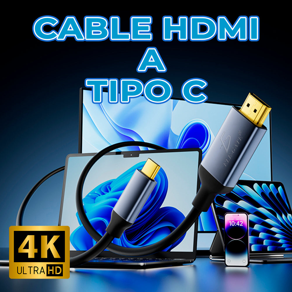 Cable Adaptador USB-C Thunderbolt a HDMI 4K 1.8 Metros