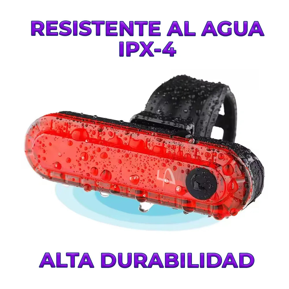 Luz Led Roja para Bicicleta impermeable y con cuatro modos de iluminación