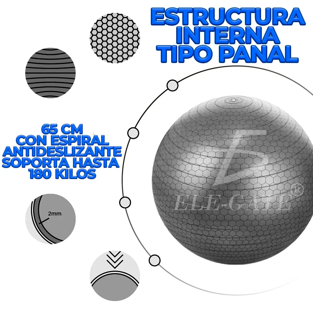 Pelota para Estabilidad Barre de Fitness Yoga Pilates Core Entrenamiento y Terapia Física