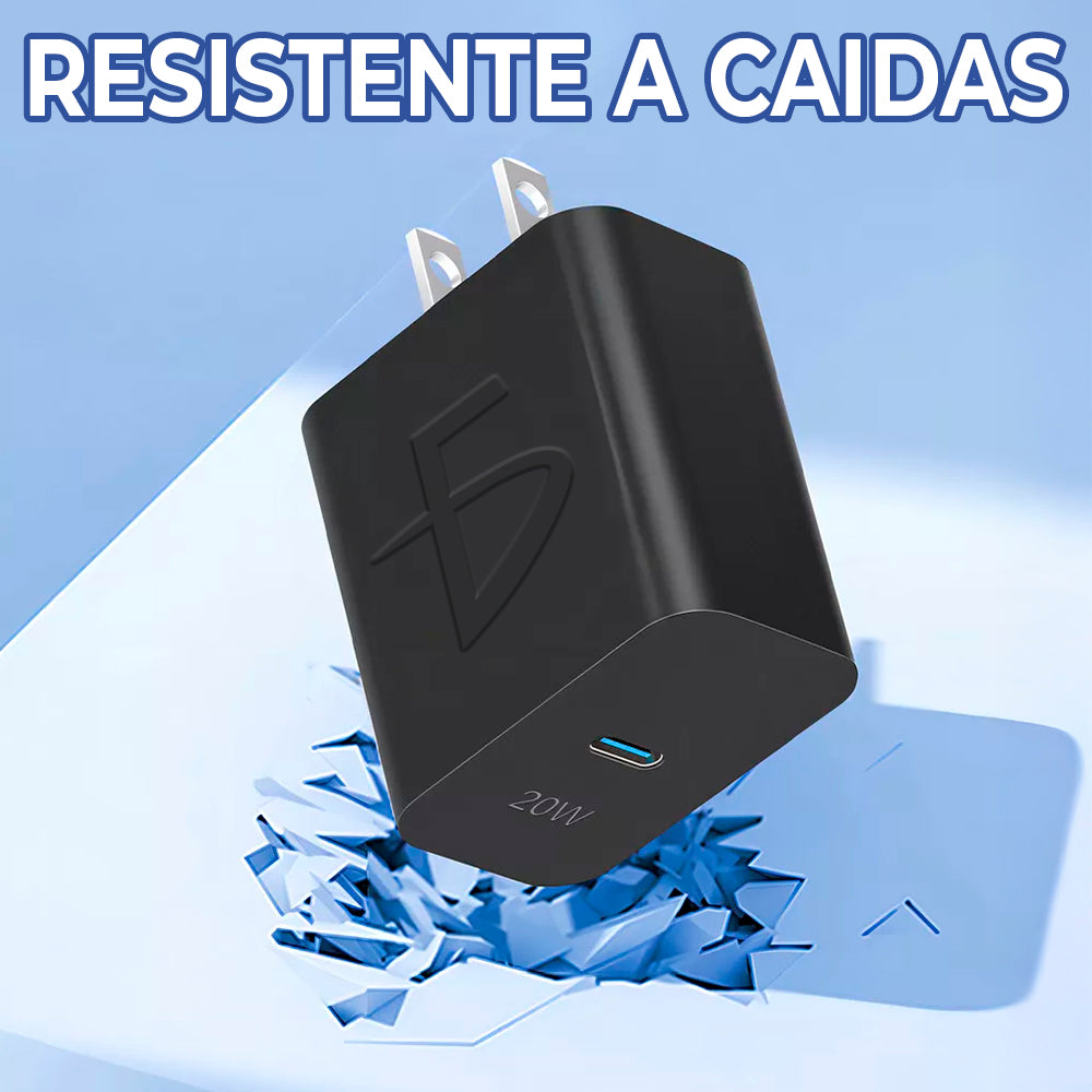 Cargador Tipo C 20 W con Carga Rápida y Protección Inteligente