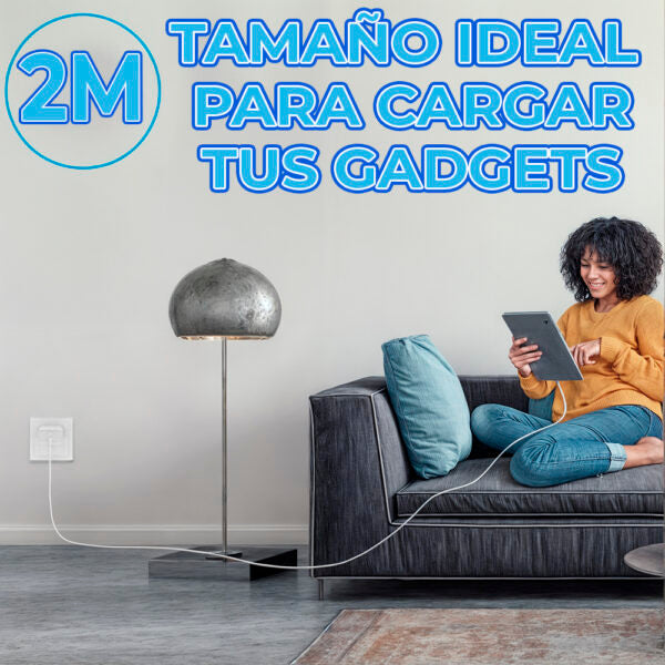 Kit Cuadro de Carga Tipo C 20 W + Cable Tipo C a C de 2 metros
