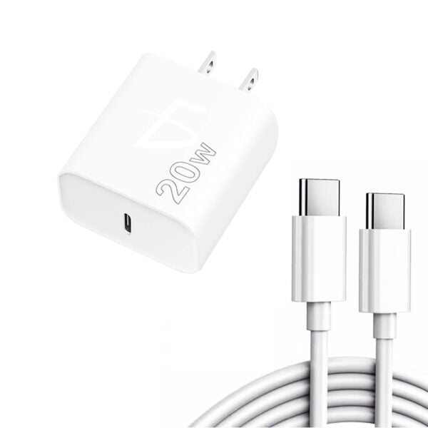 Kit Cuadro de Carga Tipo C 20 W + Cable Tipo C a C de 2 metros
