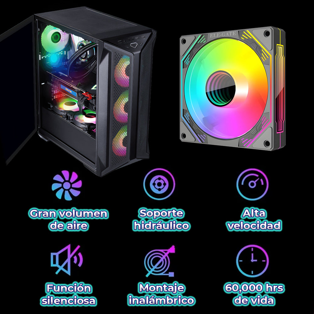 Ventilador de Chasis 120mm RGB PWM: Refrigeración Silenciosa para PC
