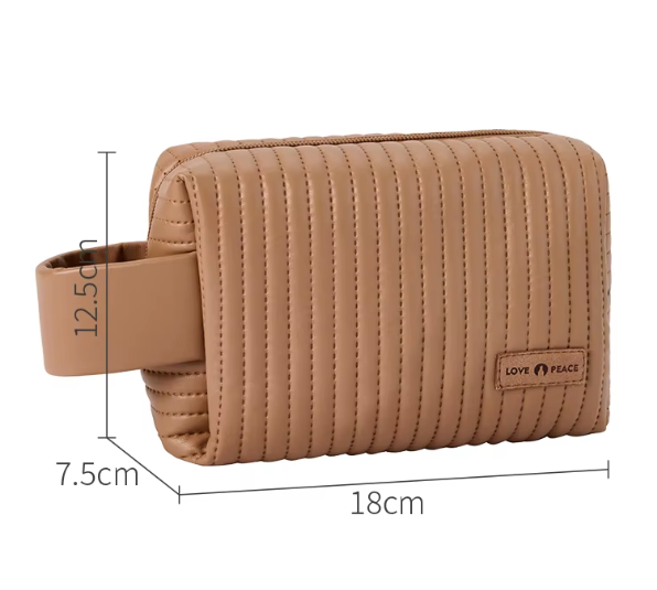 Bolsa de cosméticos de piel para viaje