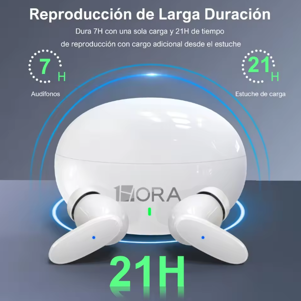 Audifonos inalambricos 1Hora 7H con una carga 21H con estuche