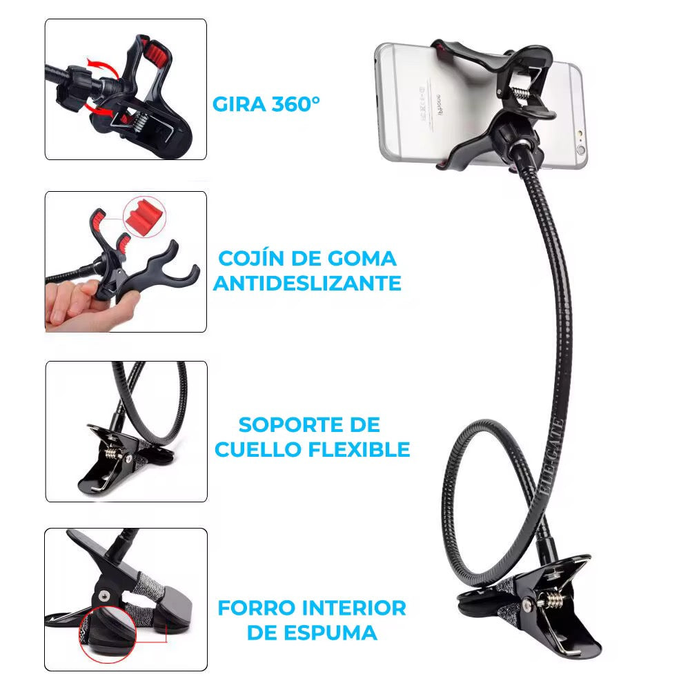Soporte Universal Flexible Celular iPhone Mesa Cama 360°