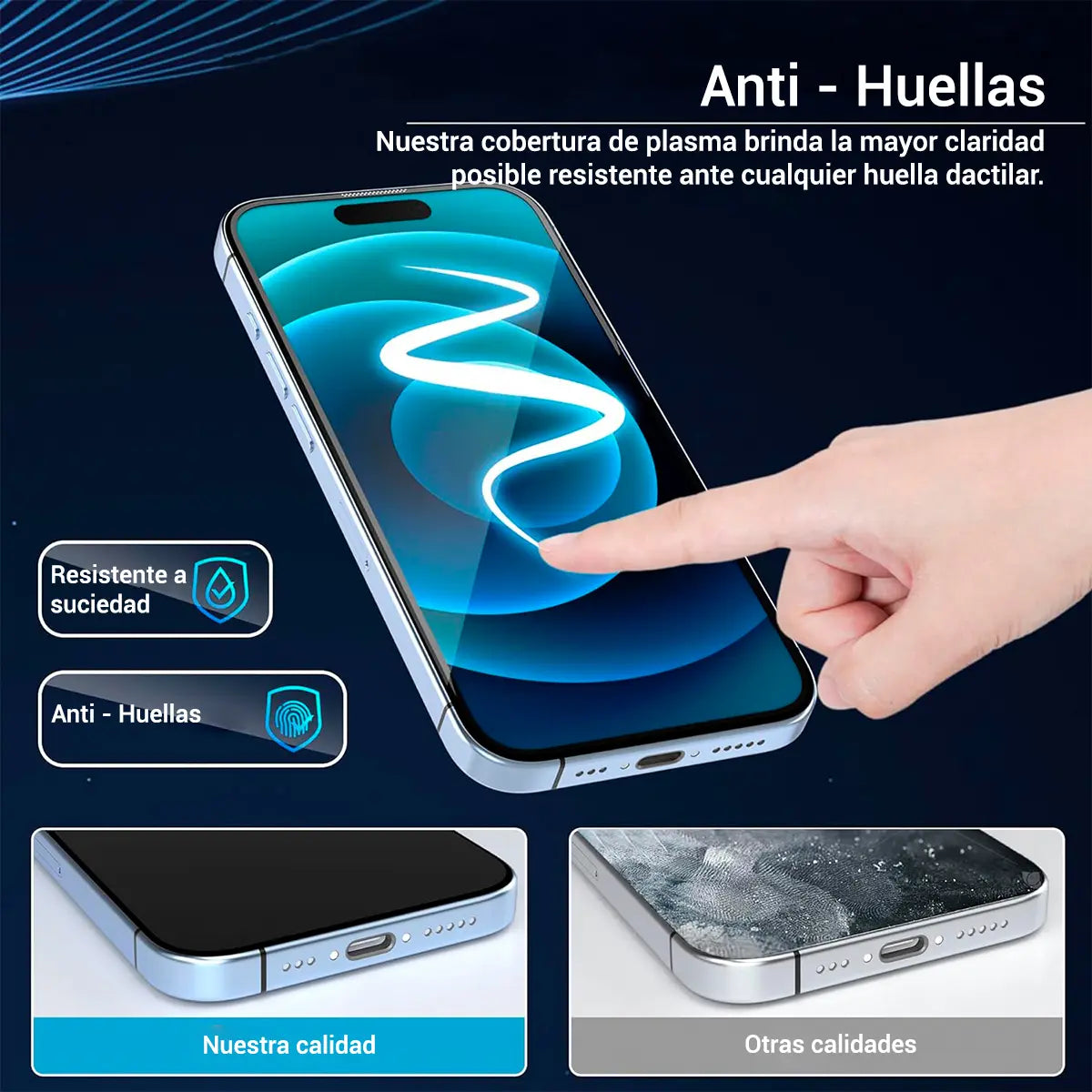 Mica de cristal templado premium para iPhone 15 Pro