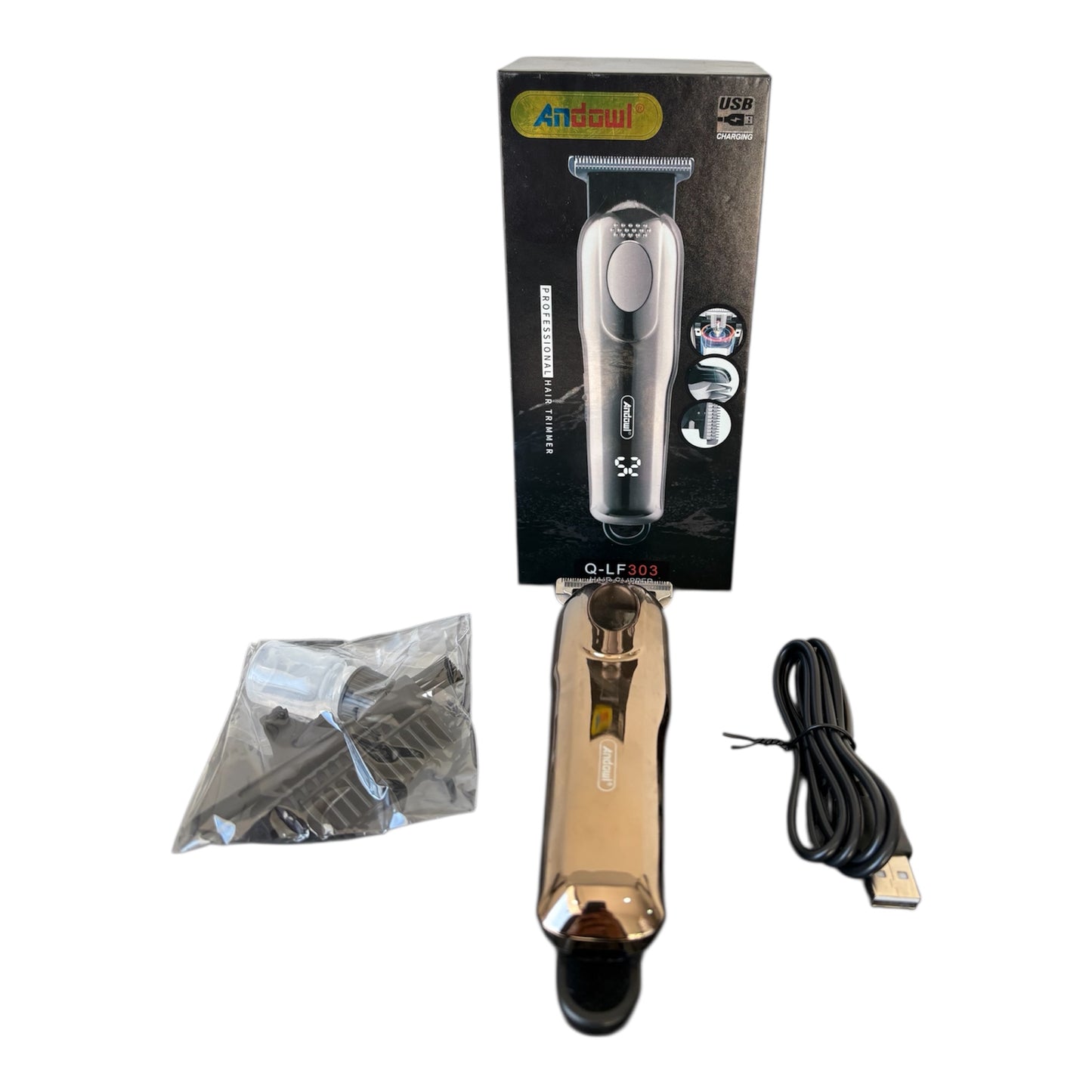 Profesional USB de carga rápida inalámbrica T Blade Hair Trimmer Hair Clippers