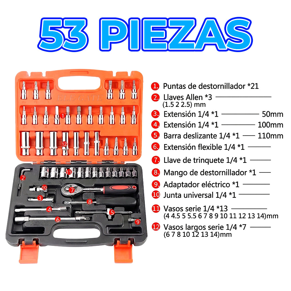 Kit de Herramientas con Estuche (53 Piezas)