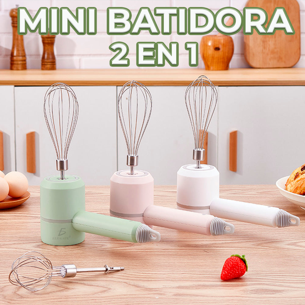 Batidora de mano inalámbrica recargable 3 velocidades ajustables