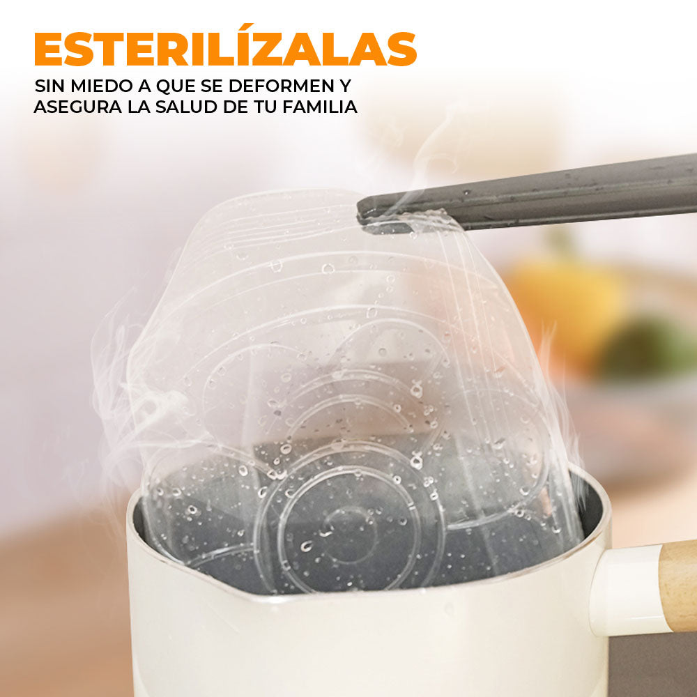 Tapas herméticas de silicona flexibles reutilizables 6 piezas