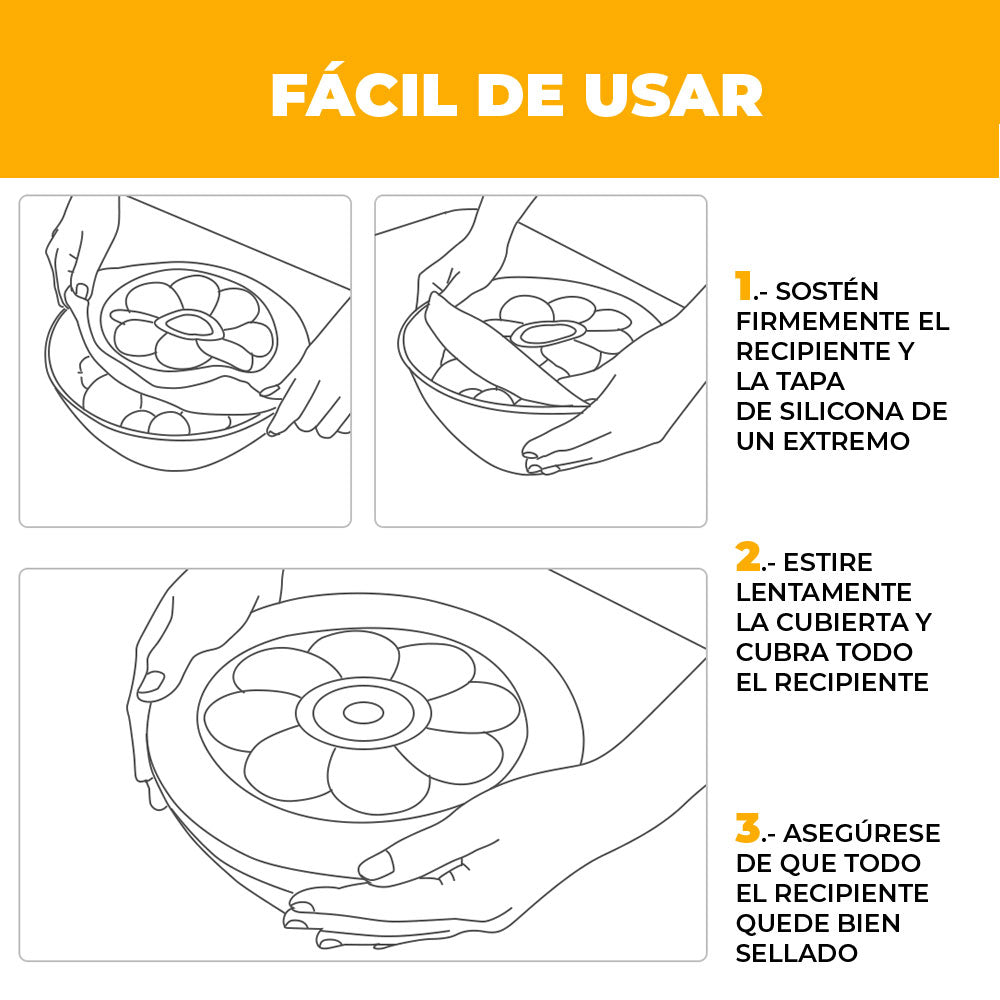 Tapas herméticas de silicona flexibles reutilizables 6 piezas