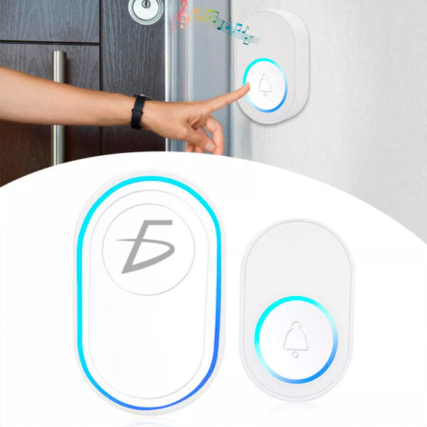 Timbre inalámbrico con 39 tonos y 5 niveles de volumen con boton touch a prueba de agua con luz RGB