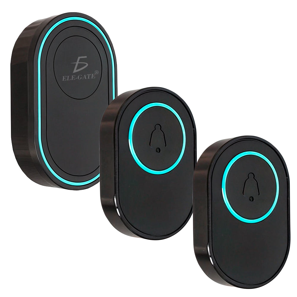 Timbre Inalámbrico con 39 Canciones y Ajuste de Volumen con Par de Botones Touch a Prueba de Agua con Luz RGB